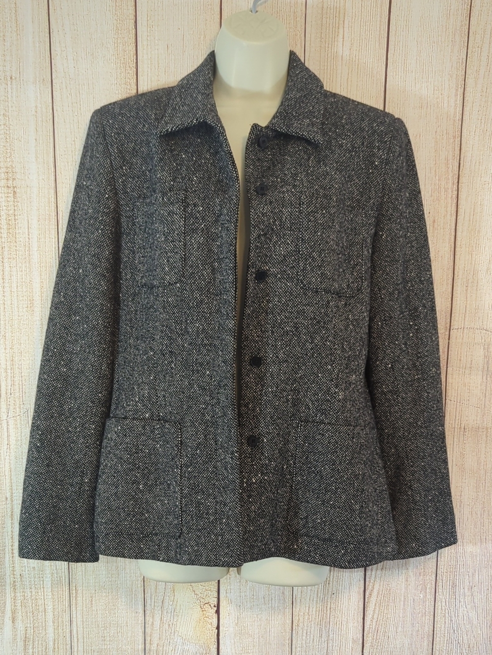 Vintage Tweed Jacket / Blazer  Black Salt & P Daek Academia Quiet Luxury  6